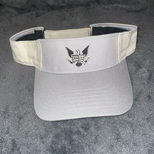 Unisex one size fits all tan USA sun visor.